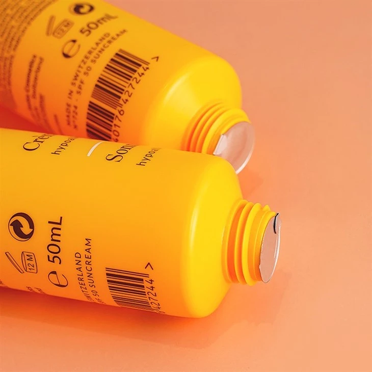 50ml Silkscreen Printing Cosmetic Plastic PE Squeeze Skincare Container Sunscreen Cream Packaging Tube